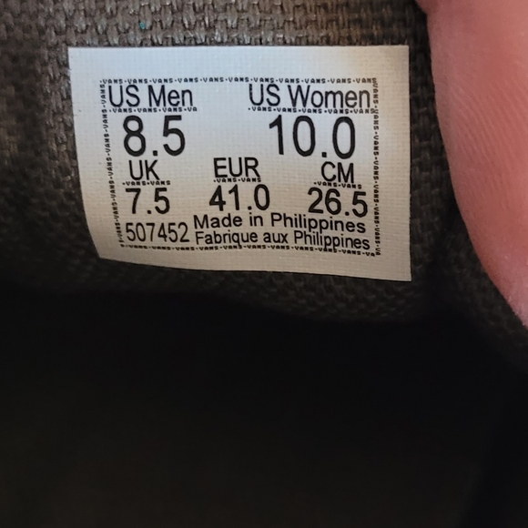 Vans olive green sneakers shoes unisex men 8.5 women 10 - Picture 10 of 14